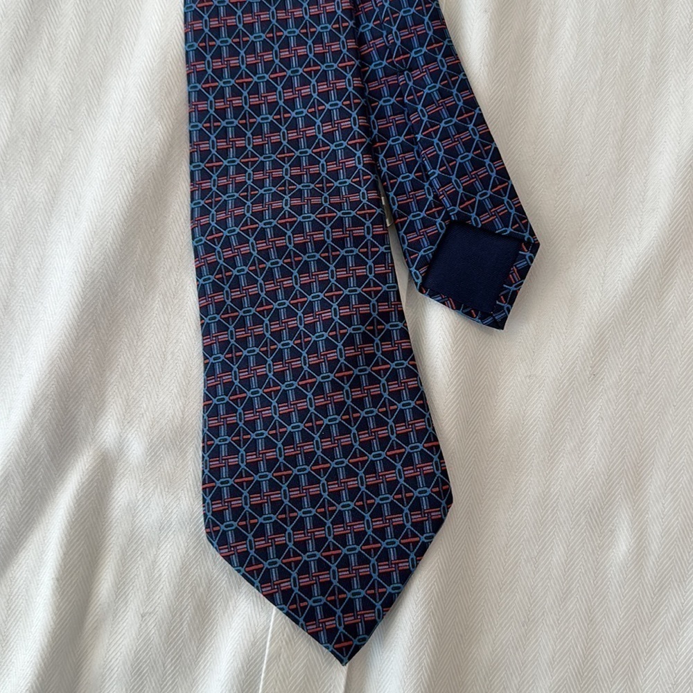 Hermès Vintage Silk Tie Blue - Picture 7 of 9